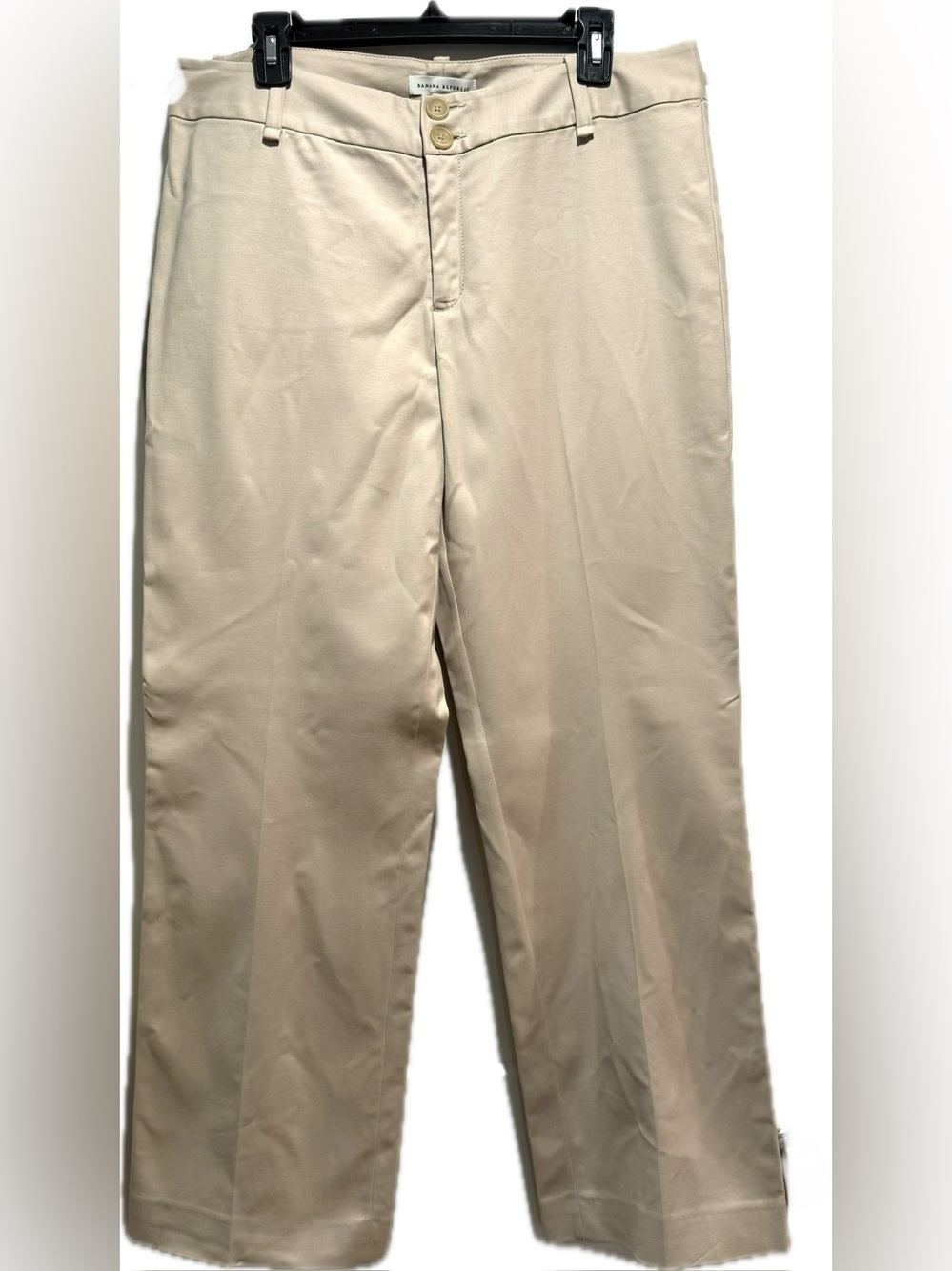 Banana Republic fine cotton twill stretch wide leg trousers 12
